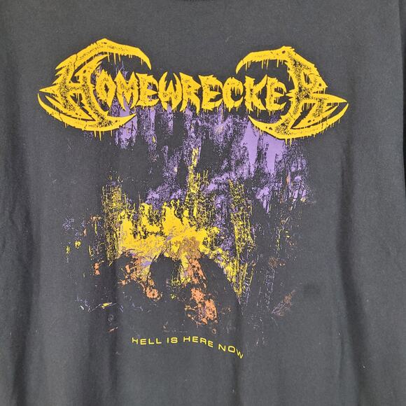 Homewrecker mens black "hell is here now" graphic band tshirt Size XL - Picture 2 of 6